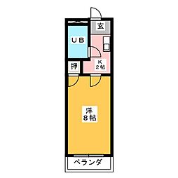 ベストハイツ三ツ井 1Kの間取図画像