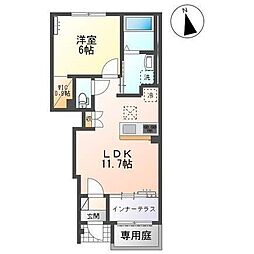フォレストあずら 1LDKの間取図画像