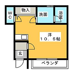 セレッソ印田 ワンルームの間取図画像