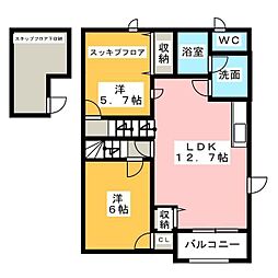 グレイス樹 2LDKの間取図画像