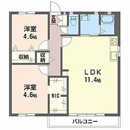 アメニティ多加木A 3DKの間取図画像