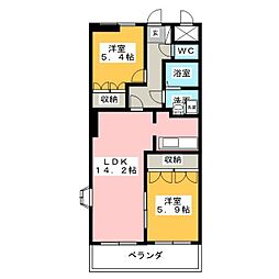 ペティハウスロベリア 2LDKの間取図画像