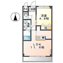 シャンビラージュ2 1LDKの間取図画像