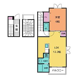 サンスーシ 1LDKの間取図画像