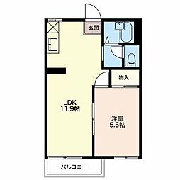 ストークス藤挟 1LDKの間取図画像