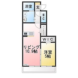 エルブランシュ・ドゥエ 1LDKの間取図画像