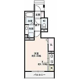 シャローム芦池 ワンルームの間取図画像