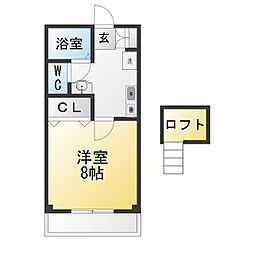 カーサ・セレナ 1Kの間取図画像