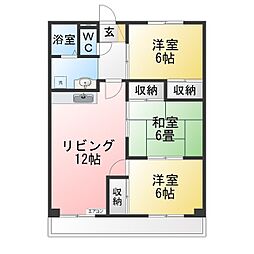 タウンコートくごさき 3LDKの間取図画像
