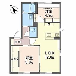 サウンドテラスB棟 2LDKの間取図画像