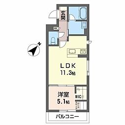 サンパレス1 1LDKの間取図画像