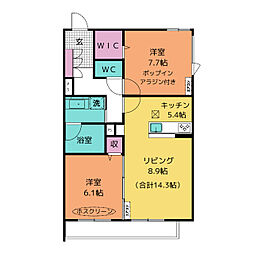 ヴェネ・シャルム 2LDKの間取図画像