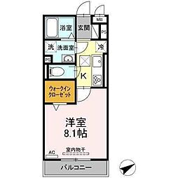 TR土井 1Kの間取図画像
