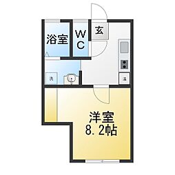 グランデー・エコヨシ 1Kの間取図画像