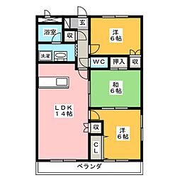 アーバン西岡崎 3LDKの間取図画像
