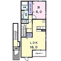ルナエステラA 1LDKの間取図画像