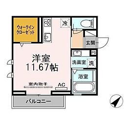 プライムヒル若松 ワンルームの間取図画像