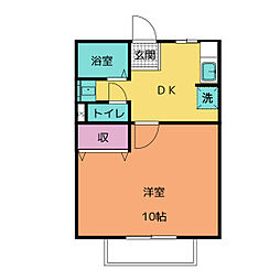 サクランボ荘 1DKの間取図画像