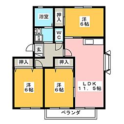 ハートホーム山本B棟 3LDKの間取図画像