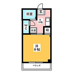 シャトル池端 1Kの間取図画像