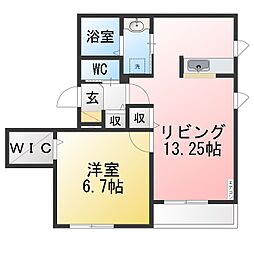 メゾンH&S 1LDKの間取図画像