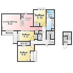 bambou deux 3LDKの間取図画像
