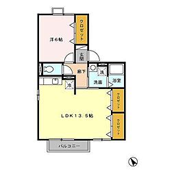 メゾン四季彩A 1LDKの間取図画像