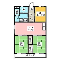 パレスみやび 3LDKの間取図画像