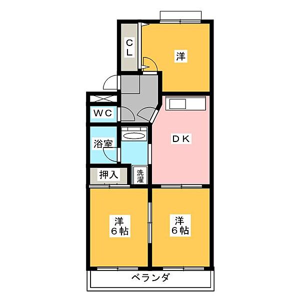 ヴィラスクェア2 ｜愛知県豊橋市牟呂町字郷社西(賃貸マンション3DK・2階・57.06㎡)の写真 その2