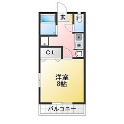 ベルクハイツ 1Kの間取図画像