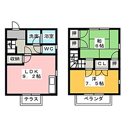 フローレスA 2LDKの間取図画像