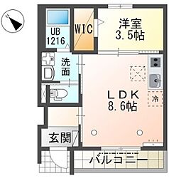 ベルメゾン 1LDKの間取図画像