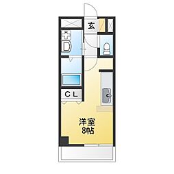 セピア・ブレジオA ワンルームの間取図画像