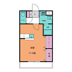 アゼリア神野D ワンルームの間取図画像