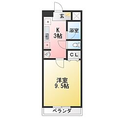 アーバン・シティ草間 1Kの間取図画像