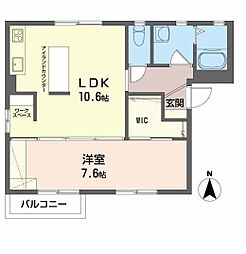 グリーンステージ大山A 1LDKの間取図画像