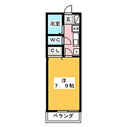 グランデージススム 1Kの間取図画像