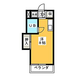 ユトリロ北山 ワンルームの間取図画像