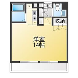 フォーチュンシティマンション ワンルームの間取図画像