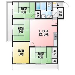 マンション牧野 3LDKの間取図画像