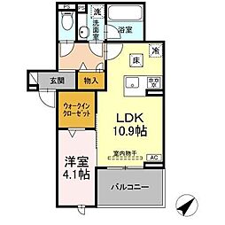 D-avance 柱六番町III 1LDKの間取図画像
