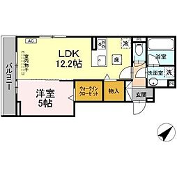 D-avance 柱六番町III 1LDKの間取図画像