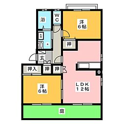 パークサイド広路A 2LDKの間取図画像