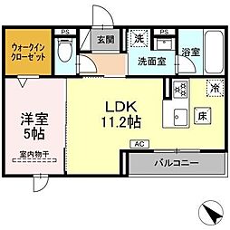 D-avance柱六番町I 1LDKの間取図画像
