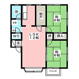 タプローコートB 2LDKの間取図画像
