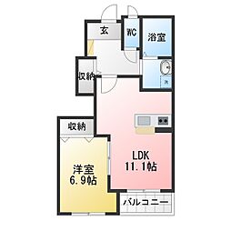 緑桜 1LDKの間取図画像