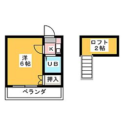 ルミエール南栄 1Kの間取図画像