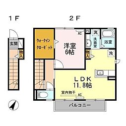 ブライトコート 1LDKの間取図画像