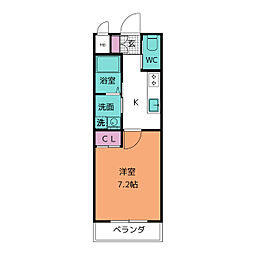 A・City半田旭町 5階1Kの間取り