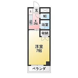 ハイツ竹長 1Kの間取図画像